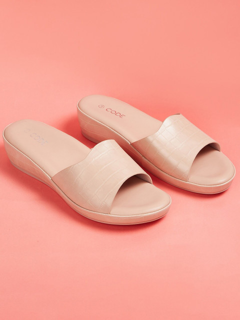 

CODE by Lifestyle Pink Textured Wedge Heels