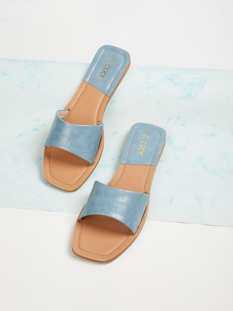

CODE by Lifestyle Women Blue Textured Open Toe Flats