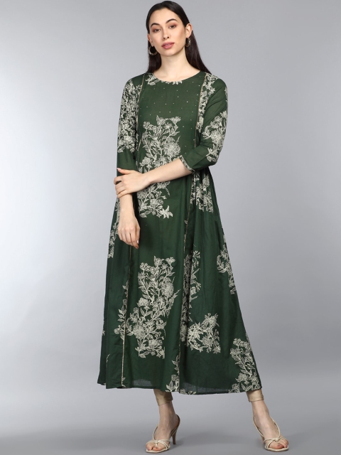 

AHIKA Women Green Dyed Anarkali Kurta