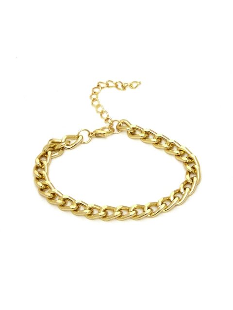 

URBANIC Women Pack of 4 Gold-Toned Pearls Geometric Charm Bracelet