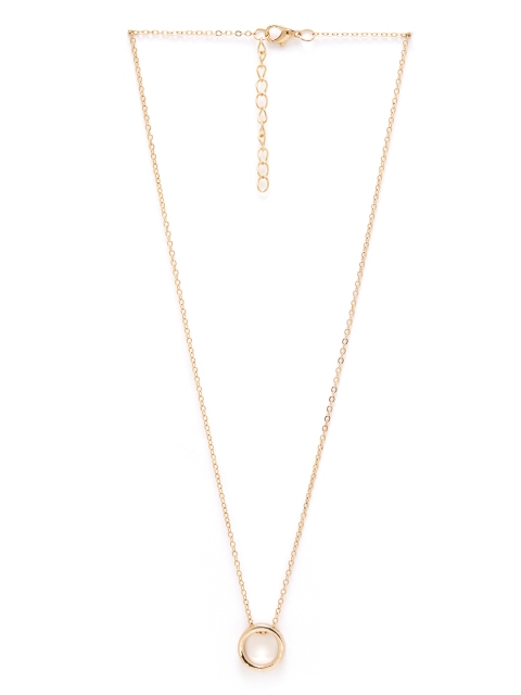 

URBANIC Gold-Toned Linked Chain Necklace with Circular Charm