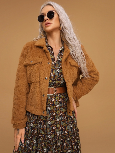 

URBANIC Women Brown Sherpa Jacket