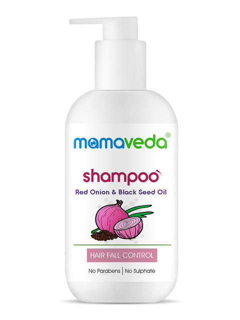 

Mamaveda Red Onion and Black Seed Oil Hair Growth Shampoo - 250 ml, White