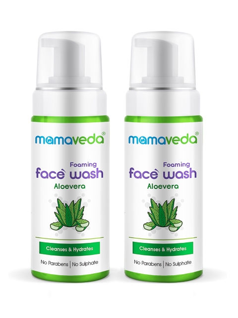 

Mamaveda Pack of 2 Aloevera Foaming Face Wash, Green