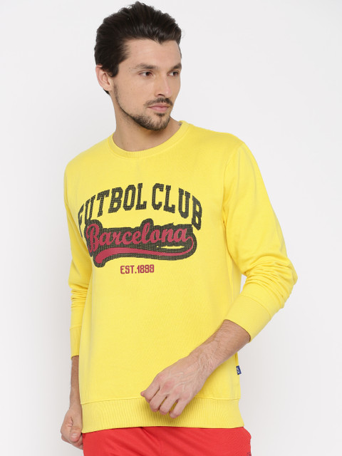 

Barcelona Yellow Printed Sweatshirt