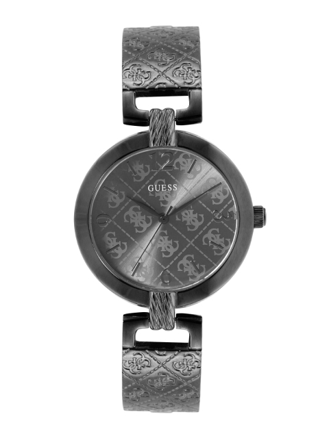 

GUESS Women Gunmetal-Toned Dial & Bracelet Style Straps Textured Analogue Watch W1228L4, Metallic