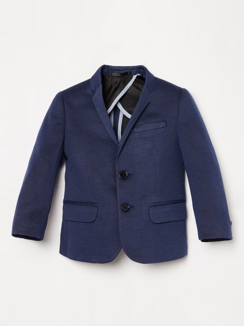

Juniors by Lifestyle Boys Navy Blue Solid Single-Breasted Formal Blazer