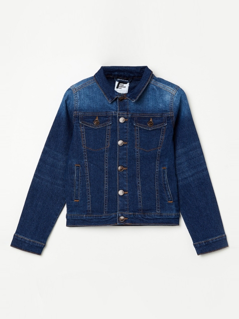 

Fame Forever by Lifestyle Boys Blue Washed Lightweight Cotton Denim Jacket