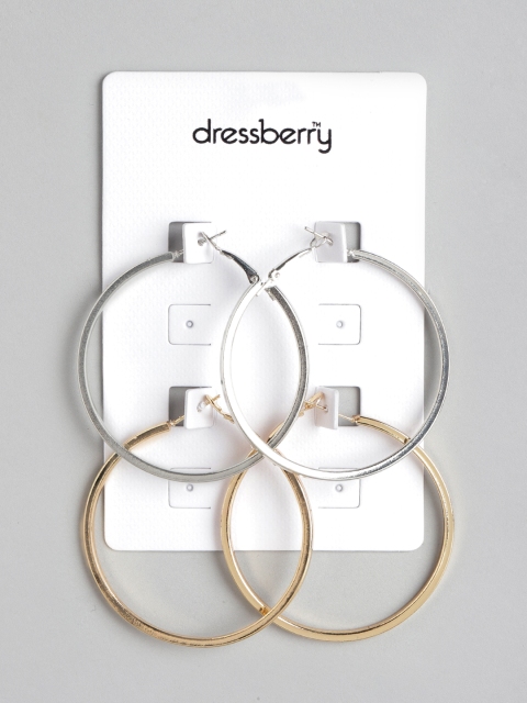 

DressBerry Set of 2 Hoop Earrings, Gold