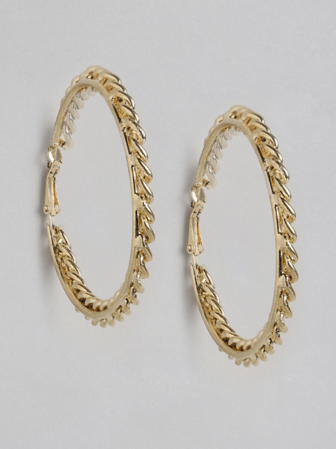 

DressBerry Gold-Toned Circular Hoop Earrings