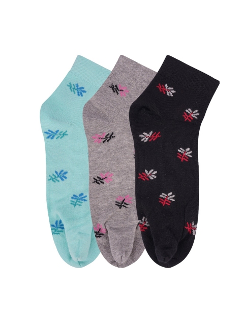 

N2S NEXT2SKIN Women Pack of 3 Low Ankle Length Cotton Plaid Pattern Thumb Socks, Multi