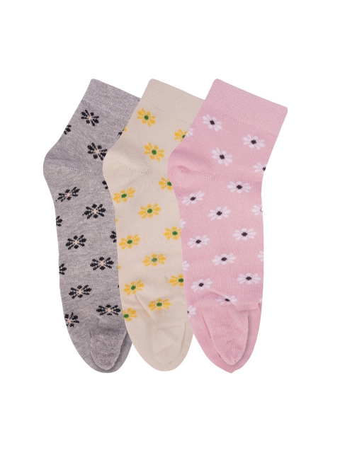 

N2S NEXT2SKIN Women Pack Of 3 Assorted Ankle-Length Socks