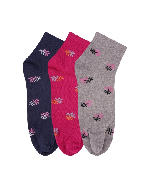 

N2S NEXT2SKIN Women Pack of 3 Patterned Cotton Ankle Length Thumb Socks, Assorted