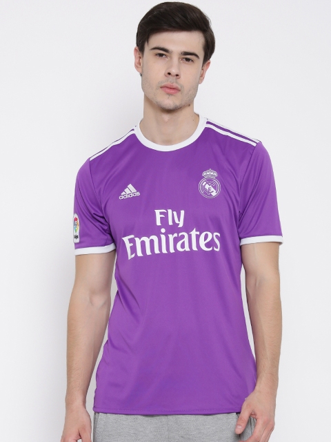 

ADIDAS Men Purple Real Madrid F.C. Printed Round Neck Jersey