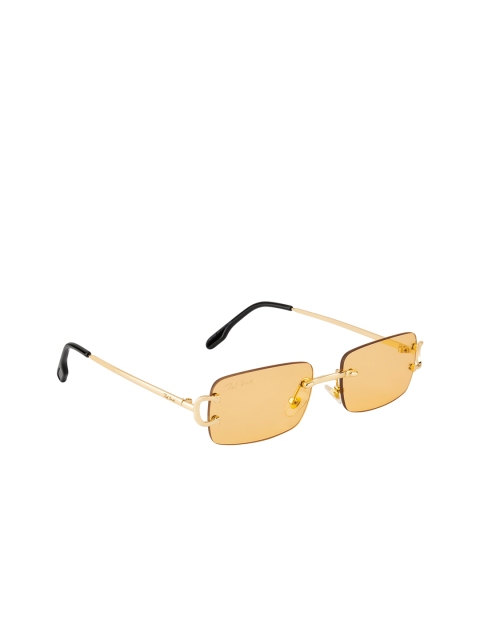 

Ted Smith Unisex Yellow Lens & Gold-Toned Rectangle Sunglasses - CLASIQUE_C6