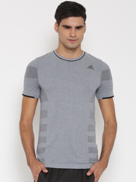 

ADIDAS Men Grey Solid Round Neck T-Shirt