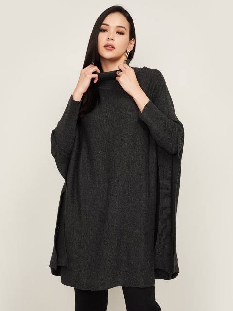 

Colour Me by Melange Black Acrylic High Neck Tunic