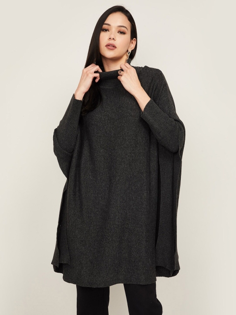 

Colour Me by Melange Black High Neck Acrylic Tunic