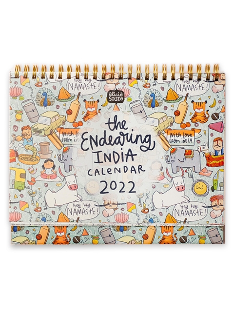 

Alicia Souza White & Orange Printed 2022 The Endearing India Desk Calendar