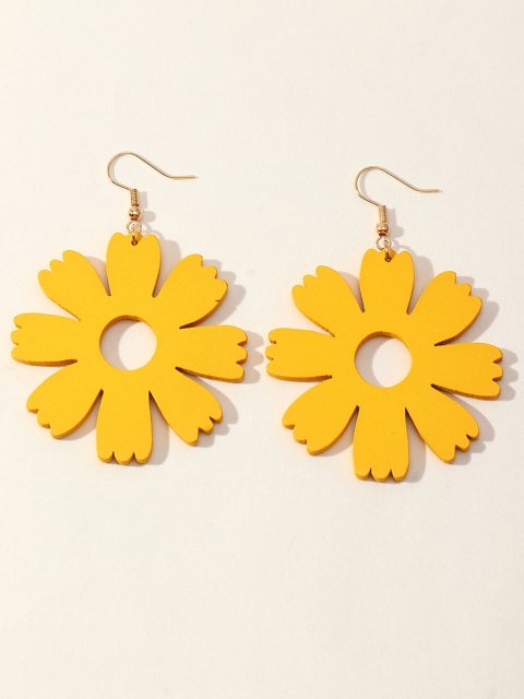 

URBANIC Yellow Floral Drop Earrings