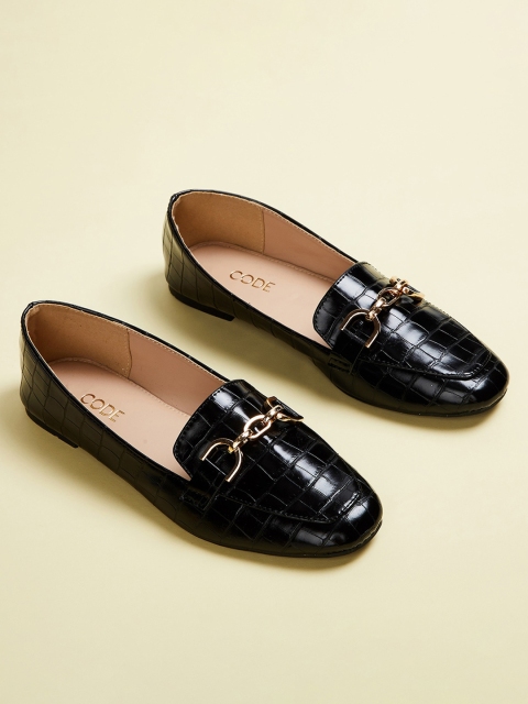

CODE by Lifestyle Women Black Textured Loafers