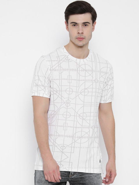 

ADIDAS Men Off-White Printed Round Neck T-Shirt