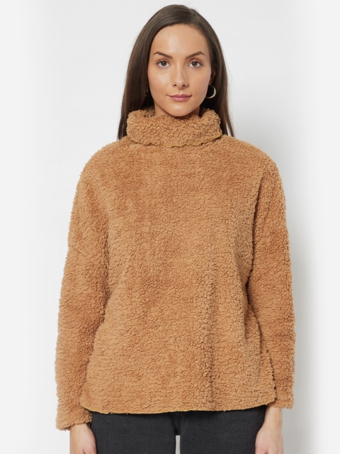 

URBANIC Women Brown Sherpa Sweatshirt