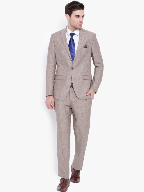 

SUITLTD Khaki Single-Breasted Tailored Fit Formal Suit