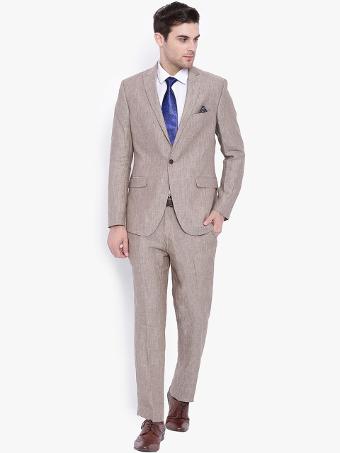 

SUITLTD Khaki Single-Breasted Slim Fit Formal Suit