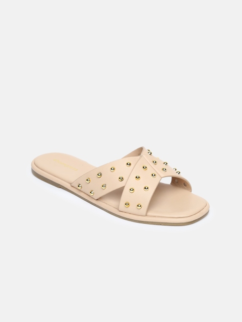 

shoexpress Women Beige Embellished Open Toe Flats