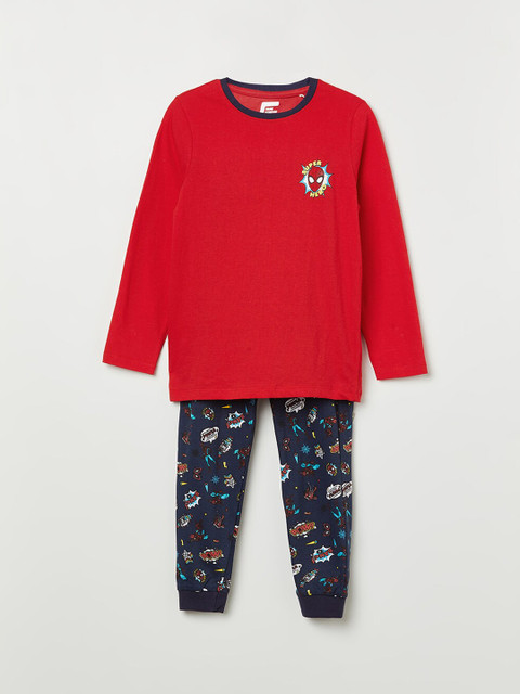 

Fame Forever by Lifestyle Boys Red & Navy Blue Night suit