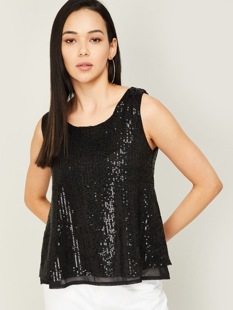 

CODE by Lifestyle Black Embellished A-Line Top