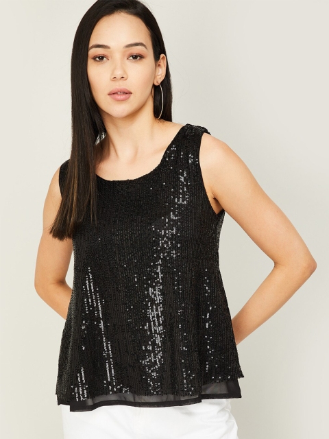 

CODE by Lifestyle Black Embellished A-Line Top