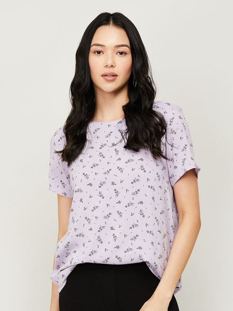

Fame Forever by Lifestyle Purple Floral Printed Regular Top