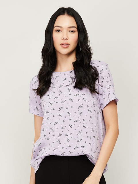 

Fame Forever by Lifestyle Women Purple Floral Top