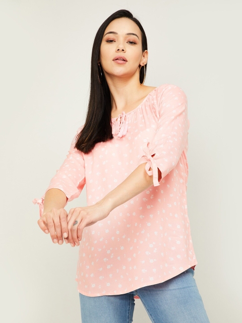 

Fame Forever by Lifestyle Pink Tie-Up Neck Regular Top