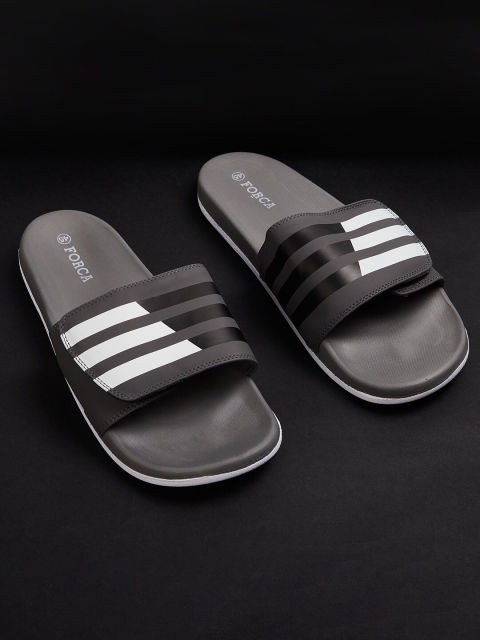 

Forca Men Grey & White Striped Sliders