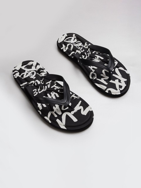 

Forca Men Black & White Printed Thong Flip-Flops