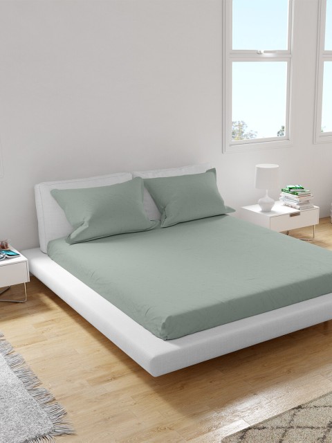

Himeya Grey 300 TC King Bedsheet with 2 Pillow Covers