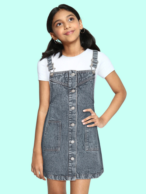 

Noh Voh - SASSAFRAS Kids Navy Blue Denim Pinafore Dress