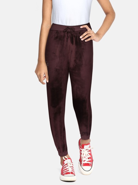 

Noh.Voh - SASSAFRAS Kids Maroon Velvet Joggers