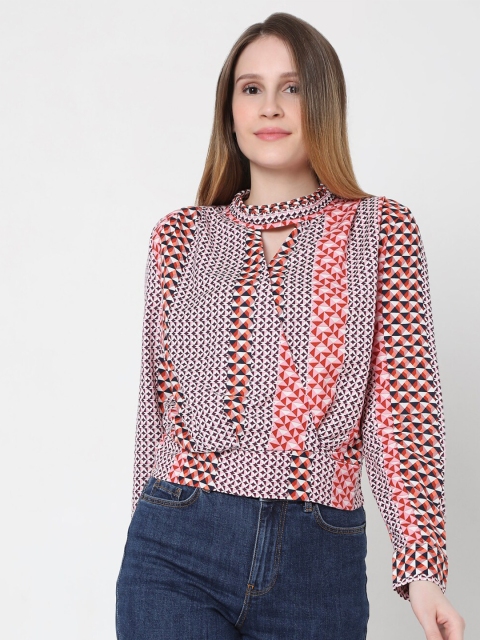 

Vero Moda Women Pink Printed Top