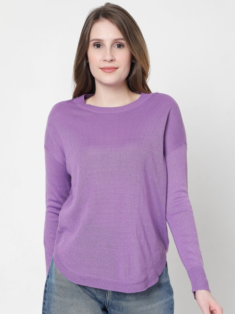 

Vero Moda Women Purple Acrylic Pullover