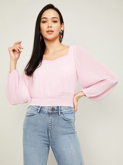 

Ginger by Lifestyle Pink Blouson Top