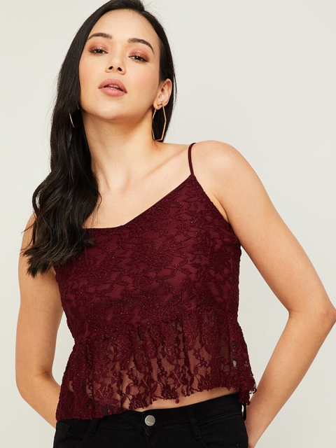 

Ginger by Lifestyle Red Peplum Crop Top