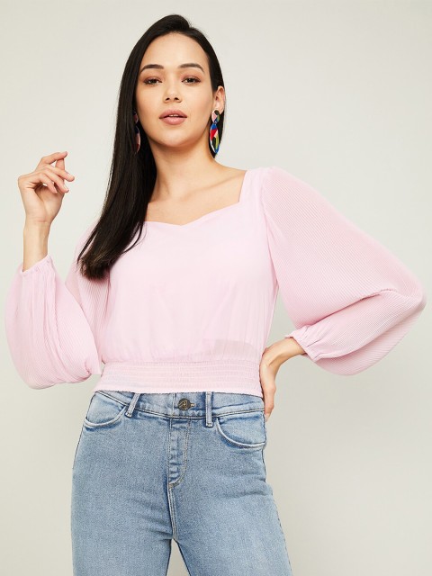 

Ginger by Lifestyle Pink Blouson Top