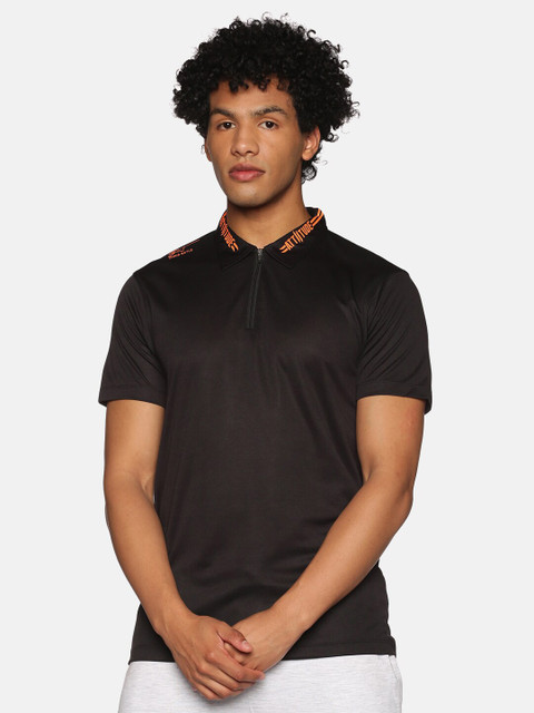 

ATTIITUDE Men Black Polo Collar T-shirt