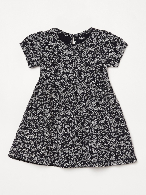 

Juniors by Lifestyle Navy Blue & White Cotton Floral Dress