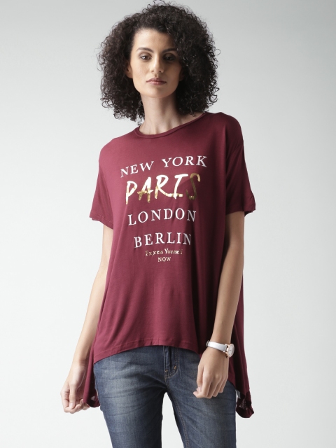 

ALCOTT Women Maroon Printed T-shirt