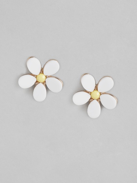 

Forever New White Gold-Plated Floral Stone Studs